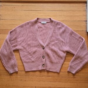 ARITZIA, Babaton Cardigan, Chunky Ribbed V-Neck Cropped, Women's XS
